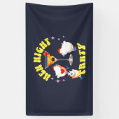 Grappige Kippen Nachtfeest Grappige Kip Spandoek (Verticaal)