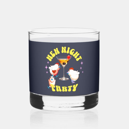 Grappige Kippen Nachtfeest Grappige Kip Whisky Glas (Voorkant)