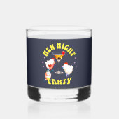 Grappige Kippen Nachtfeest Grappige Kip Whisky Glas (Achterkant)