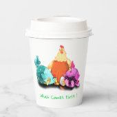 Grappige Kippen Papieren Bekers - Aangepaste Tekst (Achterkant)