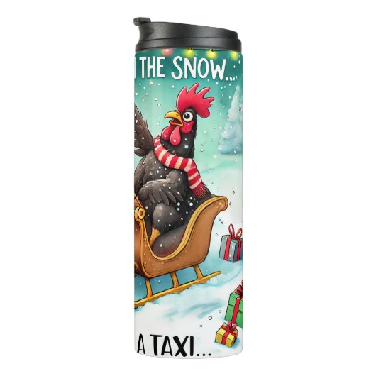 Grappige kippen trekken slee thermosbeker (Geroteerd rechts)