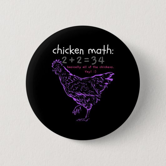 Grappige Kippen Wiskunde Ronde Button 5,7 Cm (Voorkant)