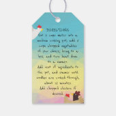 Grappige kippen zelfgemaakte soep recept in een po cadeaulabel (Achterkant)