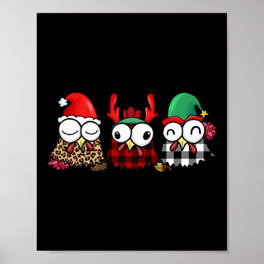 Grappige kippenboer voor familie Kerstmis Poster (Voorkant)