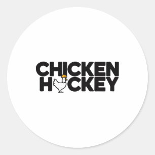Grappige Kippenjockey Gestapelde Herhaling Grappig Ronde Sticker