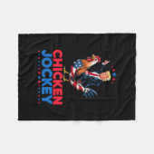 Grappige Kippenjockey Trump Meme Fleece Deken (Voorkant (Horizontaal))