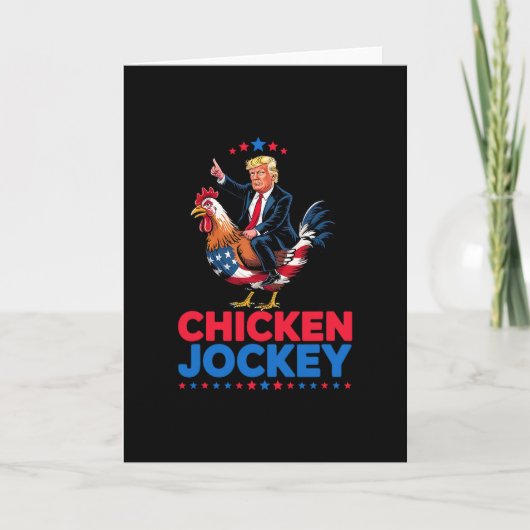 Grappige Kippenjockey Trump Meme Kaart (Voorkant)