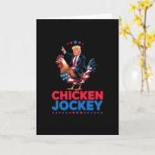 Grappige Kippenjockey Trump Meme Kaart (Gele Bloem)