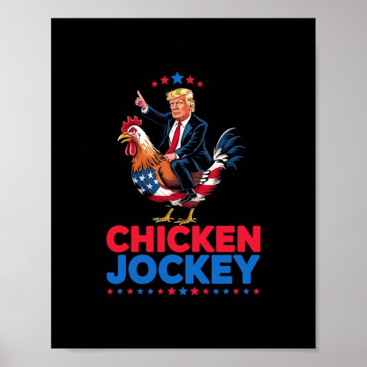 Grappige Kippenjockey Trump Meme Poster (Voorkant)
