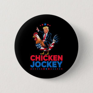Grappige Kippenjockey Trump Meme Ronde Button 5,7 Cm