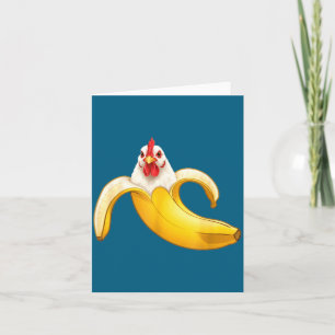 Grappige Kippenliefhebbers Banaan Jongens Illustra Kaart