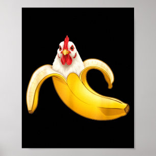 Grappige Kippenliefhebbers Banaan Jongens Meisjes Poster