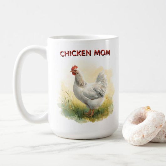 Grappige Kippenmoeder Boerderij  Koffiemok (Met donut)