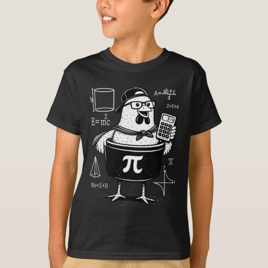 Grappige kippenpot vasthoudende rekenmachine wisku t-shirt (Voorkant)