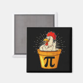 Grappige kippenpot wiskunde grap voor leraren stud magneet (Voorkant / Achterkant)
