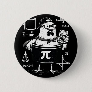 Grappige kippenpotloodhouder Rekenmachine Wiskunde Ronde Button 5,7 Cm