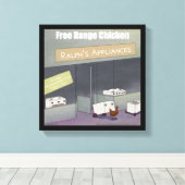 Grappige Kippenprint van Rick London Canvas Afdruk (Insitu (Houten vloer))