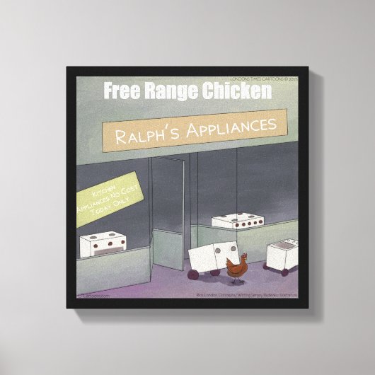 Grappige Kippenprint van Rick London Canvas Afdruk (Voorkant)