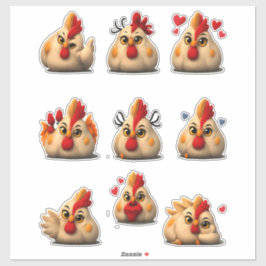 Grappige Kippensticker Set — Vetste Haan Sticker