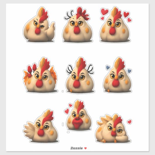 Grappige Kippensticker Set — Vetste Haan Sticker (Vel)