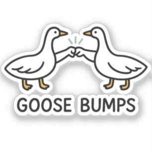 Grappige Kippenvel Cartoon Vuiststoot Ganzen Die Sticker