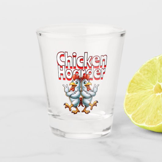 Grappige Kippenverzamelaar Shot Glas (Voorkant)