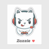 Grappige Kitten Gamer  Sticker (Vel)