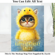 Grappige Kitten Gekleed Als Gele Eend DL4R Naam