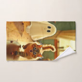 Grappige Kitten Spooky Vriend Bad Handdoek (Handdoek)
