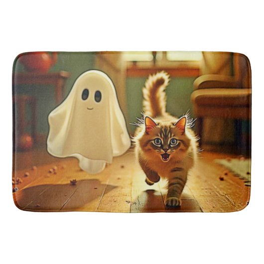 Grappige Kitten Spooky Vriend Badmat (Voorkant)