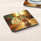 Grappige Kitten Spooky Vriend Bier Onderzetter (Linkerzijde)