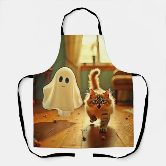 Grappige Kitten Spooky Vriend Schort (Voorkant)