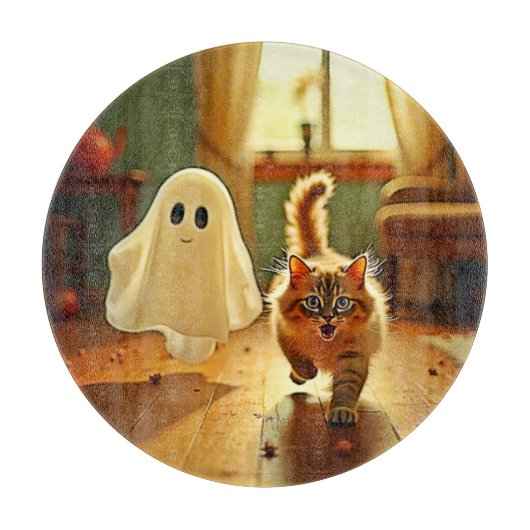Grappige Kitten Spooky Vriend Snijplank (Voorkant)