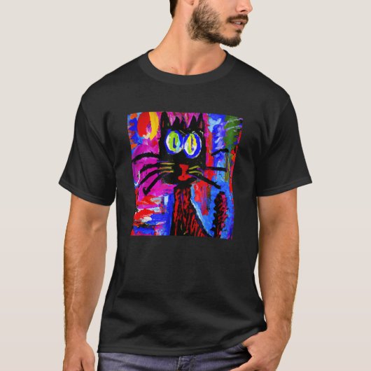 Grappige kitten zwarte kat meme t-shirt (Voorkant)