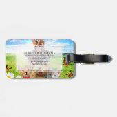 Grappige kittens in het groene veld. bagagelabel (Achterkant horizontaal)