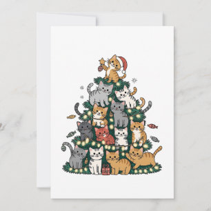 Grappige Kittens Kerstboom Kat Huisdier Dierenlief Aankondiging