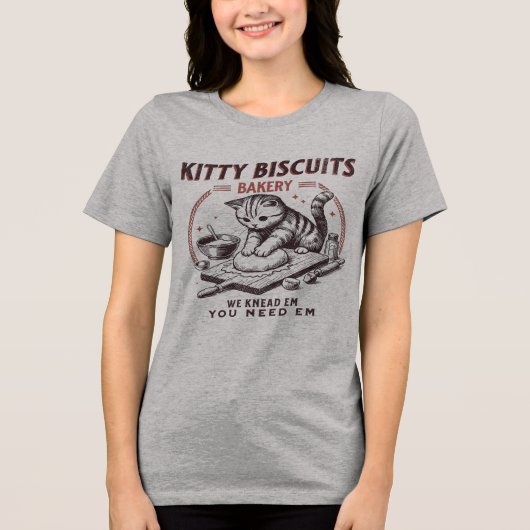 Grappige Kitty Biscuit Bakkerij Shirt (Voorkant)
