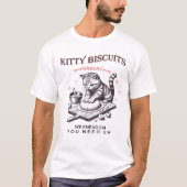 Grappige Kitty Biscuits Bakkerij T-shirt (Voorkant)
