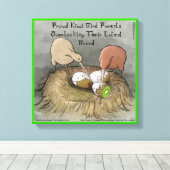 Grappige Kiwi Vogel Ouders & Fruit Canvas Print (Insitu (Houten vloer))