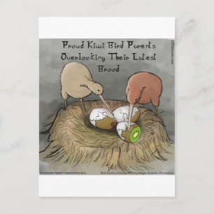 Grappige Kiwi Vogels die hun Fruit Verzorgen Briefkaart
