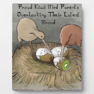 Grappige Kiwi Vogels die hun Fruit Verzorgen Fotoplaat
