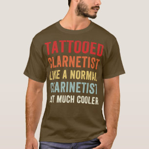 Grappige klarinet speler klarinettist getatoeëerd t-shirt