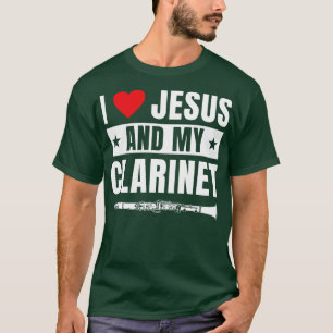 Grappige klarinet speler klarinettist Ik hou van J T-shirt