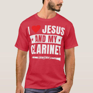 Grappige klarinet speler klarinettist Ik hou van J T-shirt