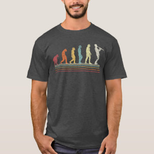 Grappige klarinetspeler evolutie muzikant retro vi t-shirt