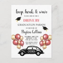 Grappige klas van 2024 DRIVE BY Afstudeerfeestje Aankondigingskaart