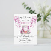 Grappige Klasse van 2024 DRIVE BY Graduation Party Aankondigingskaart (Staand voorkant)