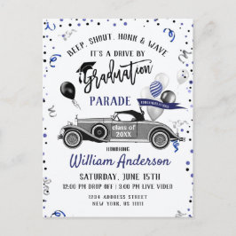 Grappige Klasse van 2024 DRIVE BY Graduation Party Aankondigingskaart