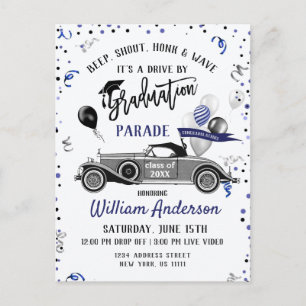 Grappige Klasse van 2024 DRIVE BY Graduation Party Aankondigingskaart