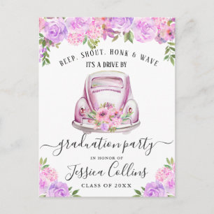 Grappige Klasse van 2024 DRIVE BY Graduation Party Aankondigingskaart